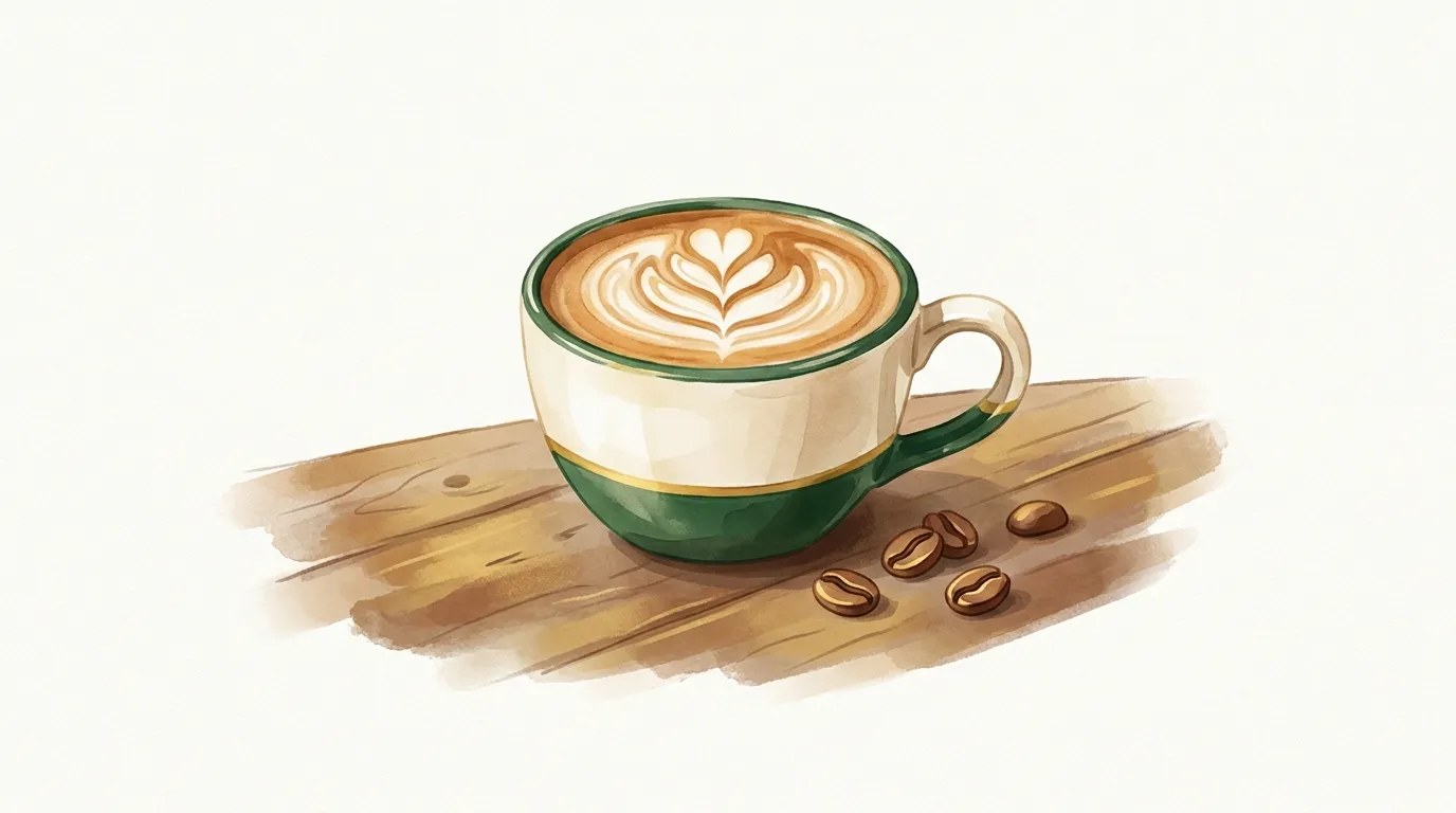 Cappuccino z latte art w ceramicznej filiżance