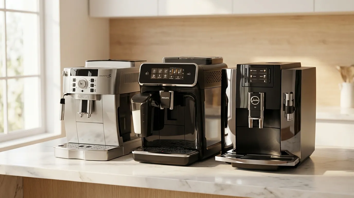 Porównanie ekspresów — DeLonghi Magnifica S, Philips LatteGo 5400, Jura E8
