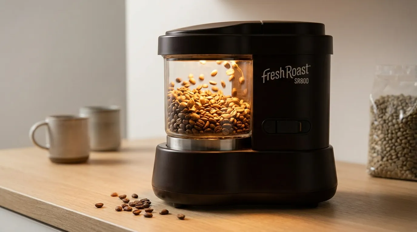 Popcorn popper i Fresh Roast SR540 obok siebie — porównanie dwóch najtańszych metod home roastingu