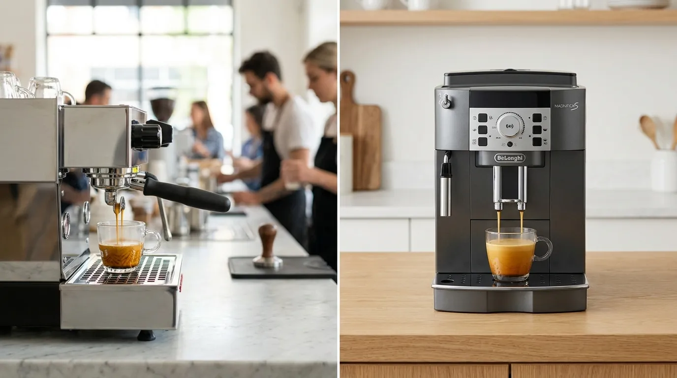 Porównanie espresso z ekspresu automatycznego i kolbowego — crema, kolor, konsystencja