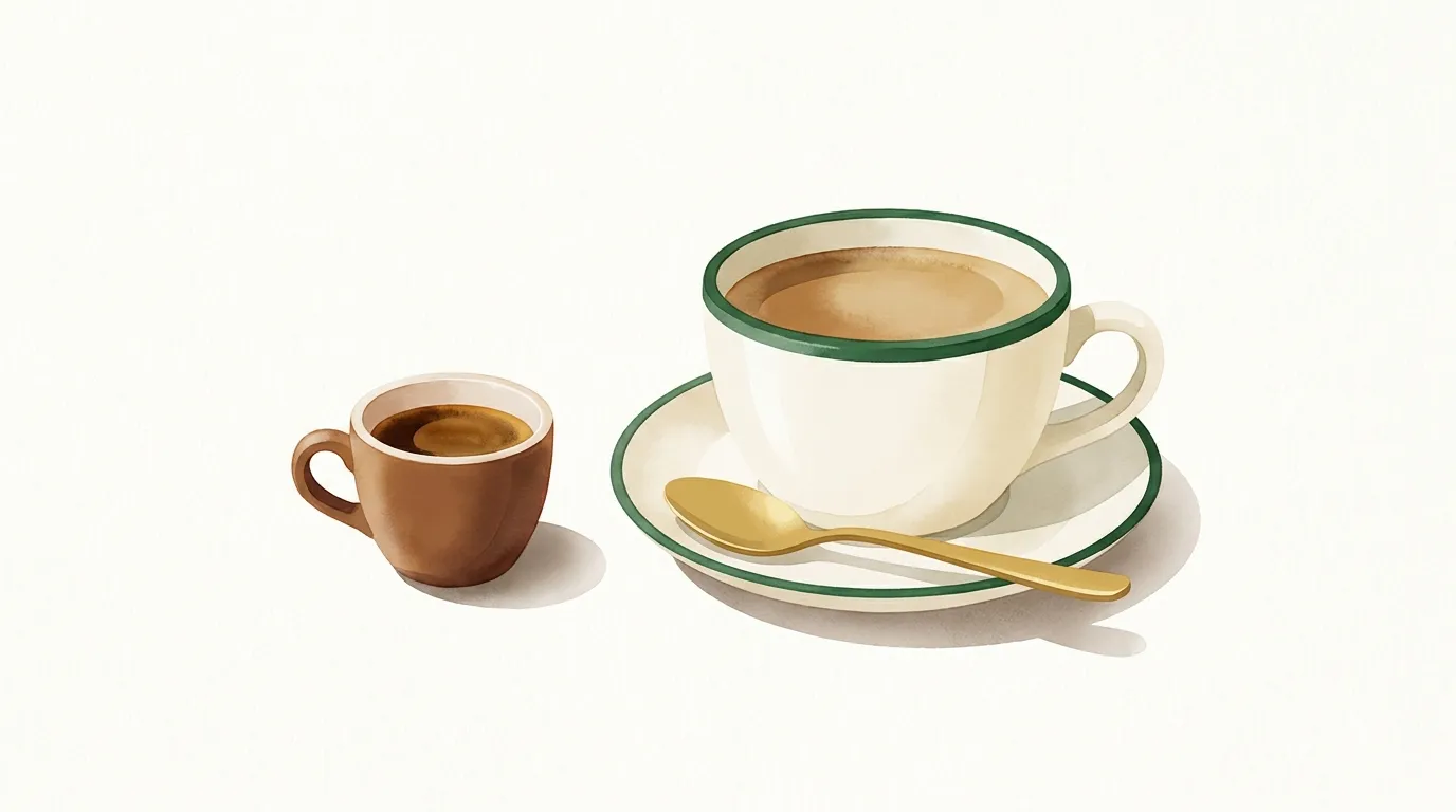 Ristretto i americano obok siebie: koncentrat i rozcieńczona kawa