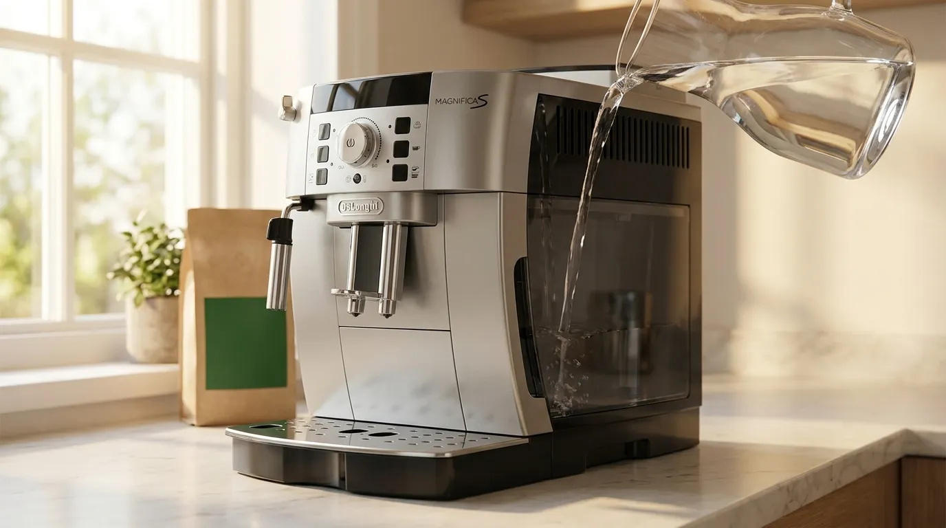 Woda wlewana do ekspresu automatycznego — jakość wody decyduje o smaku kawy