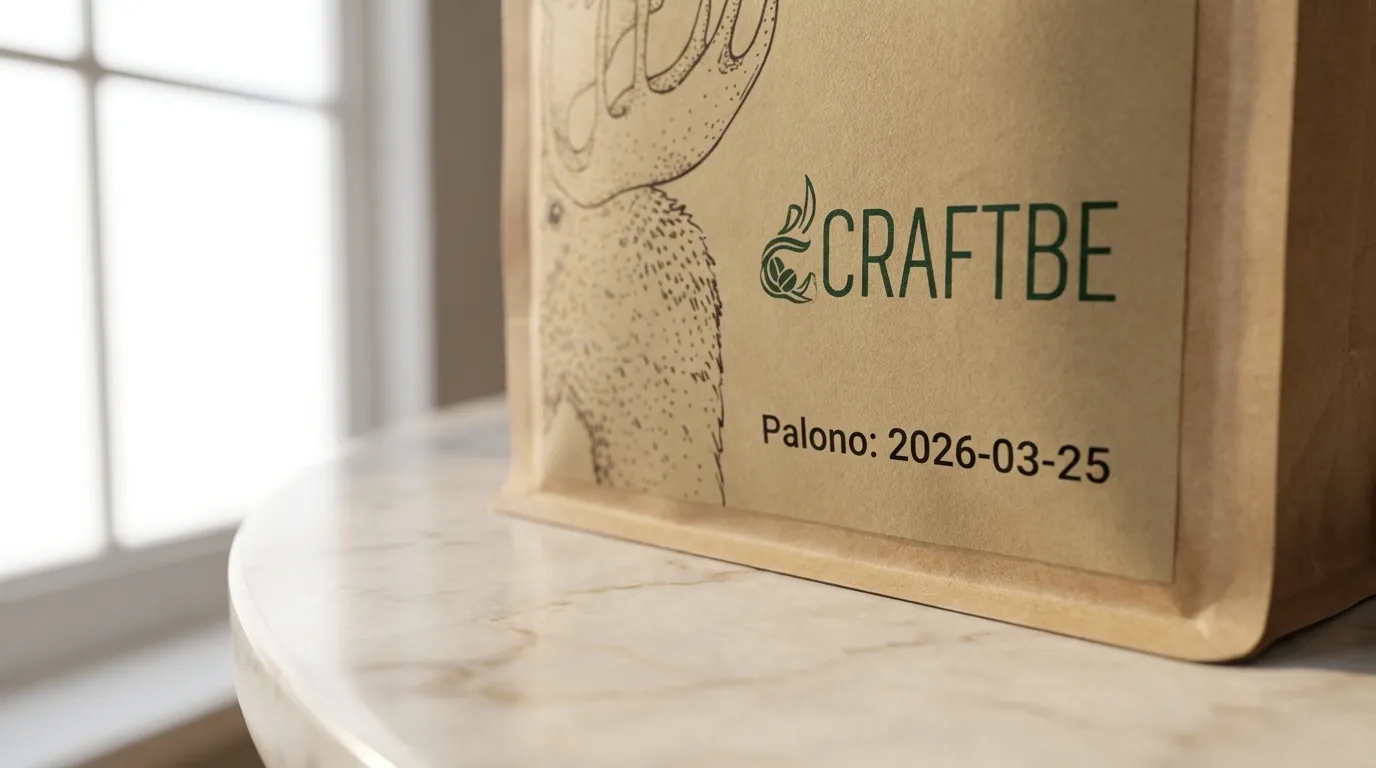 Etykieta paczki kawy z datą palenia — kluczowa informacja przy zakupie kawy ziarnistej