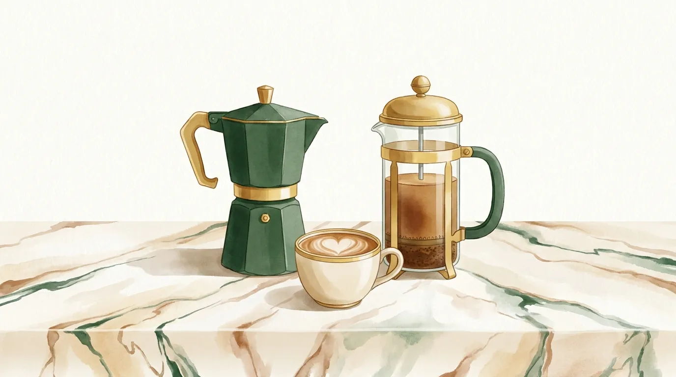 Kawiarka moka i French press: zestaw do domowego cappuccino