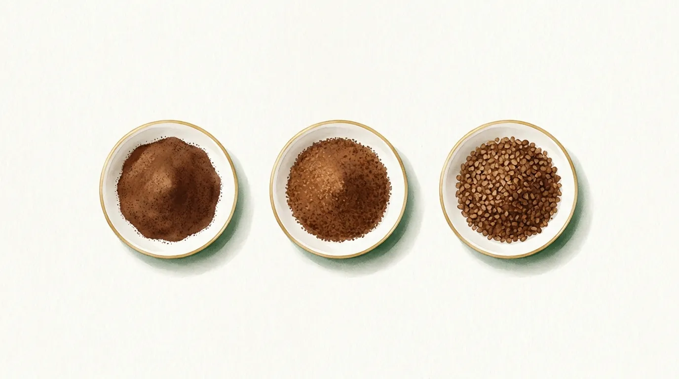 Trzy grubości mielenia: espresso, moka i filtr