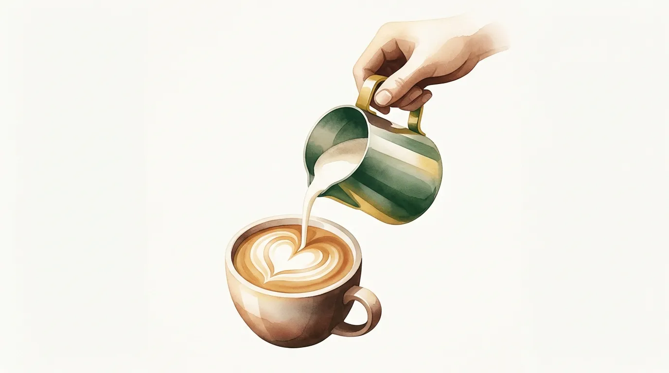Wylewanie mleka z dzbanka: technika latte art