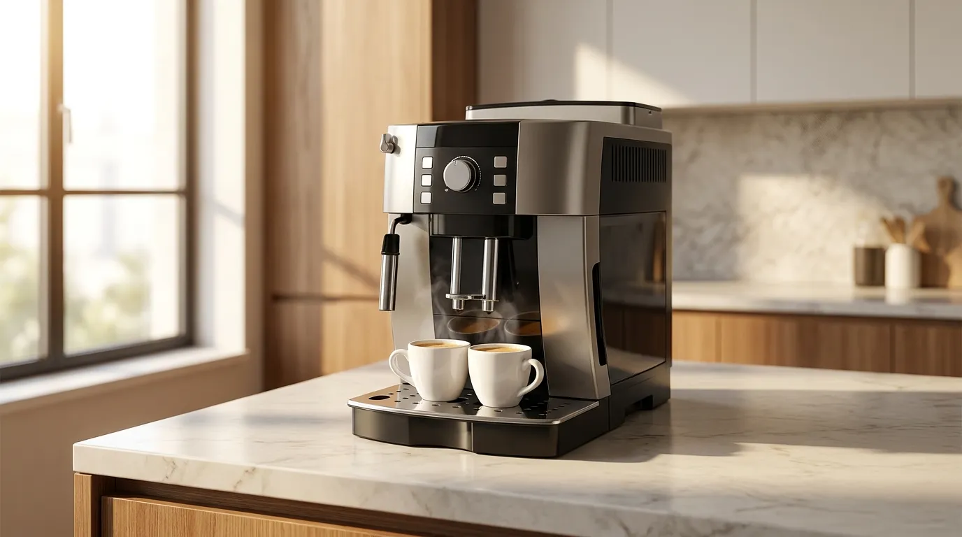Ekspres DeLonghi Magnifica S z dwoma filiżankami espresso