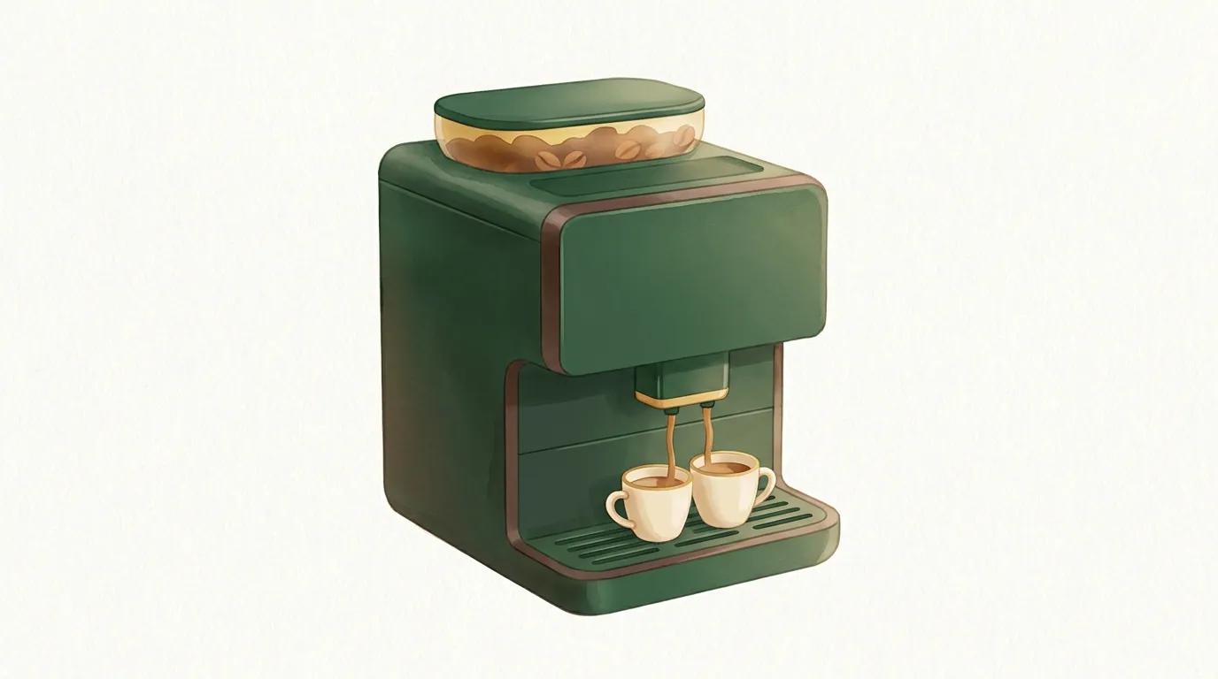 Ekspres automatyczny z dwiema filiżankami espresso