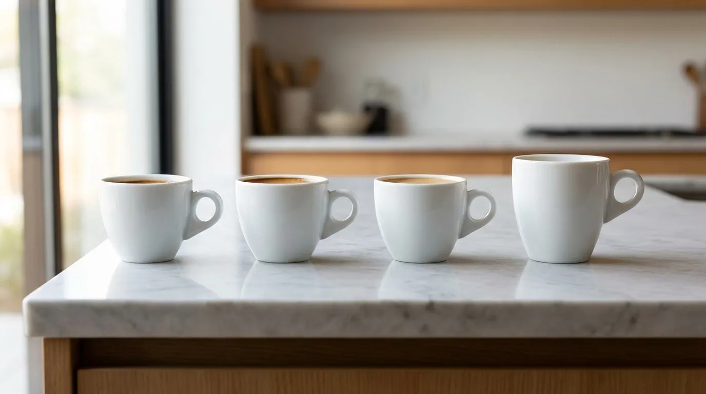 Progresja rozcieńczenia — ristretto, espresso, lungo, americano