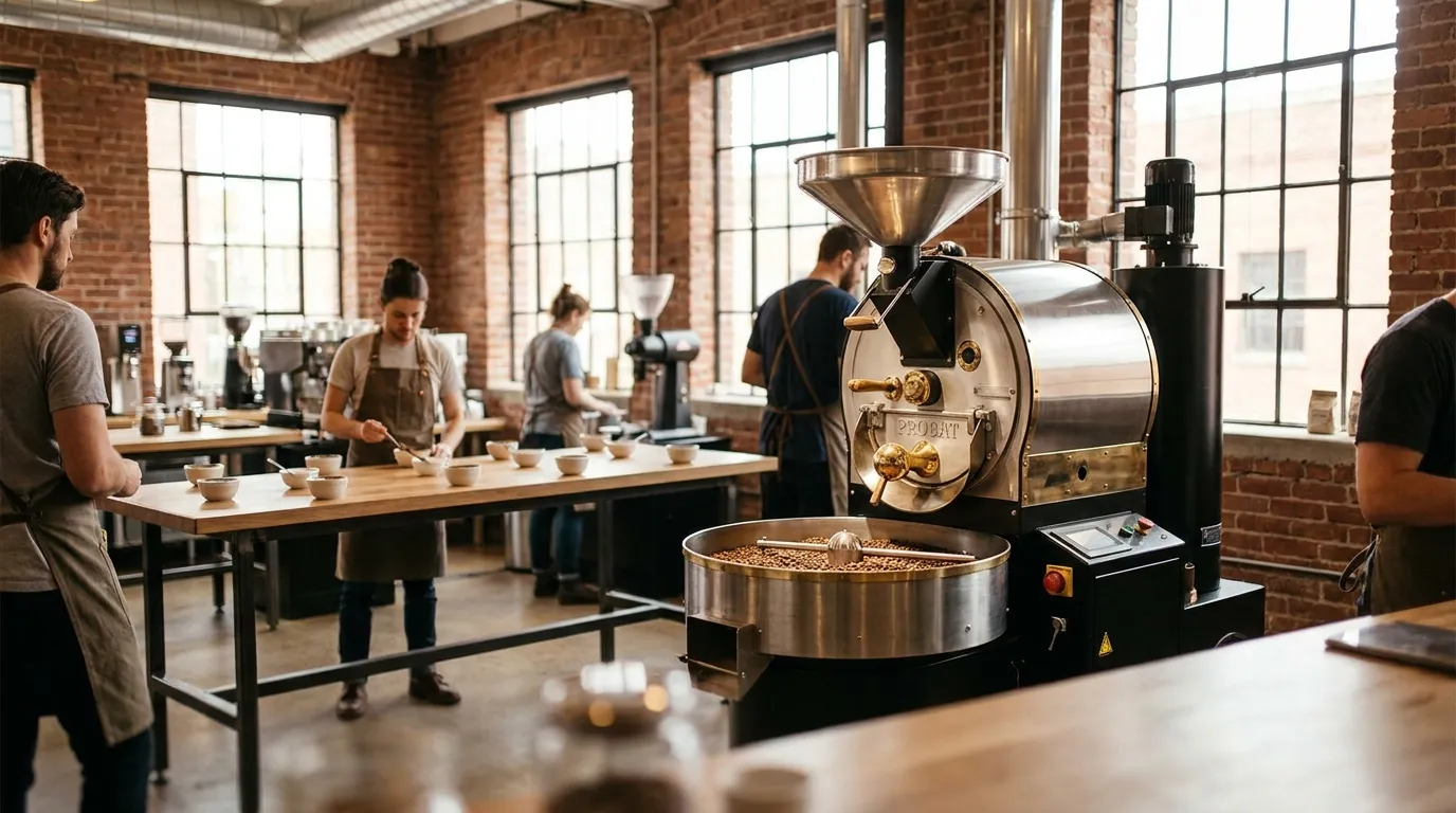 Pionierskie specialty café trzeciej fali — Intelligentsia, Stumptown, Counter Culture — surowe wnętrza, jasne palenie, single origin na tablicach