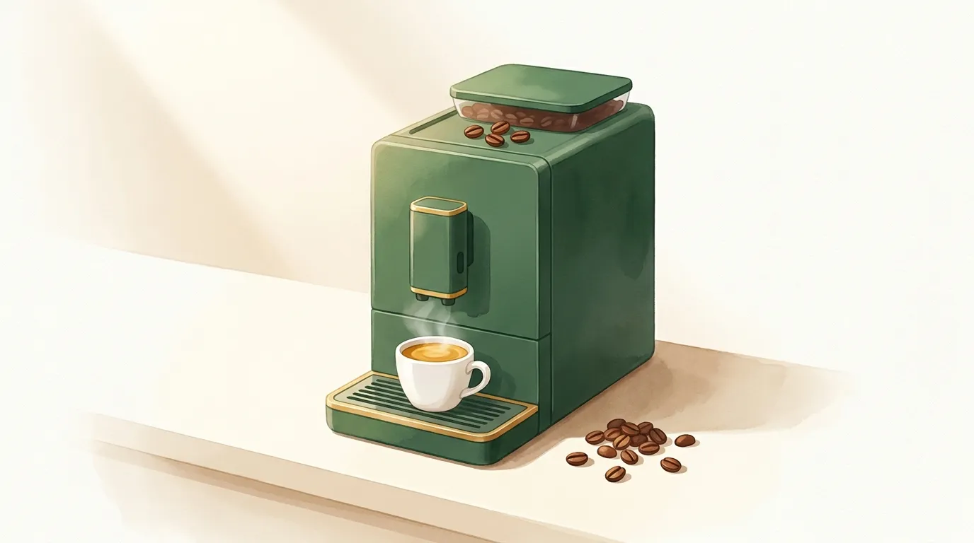 Ekspres automatyczny z filiżanką espresso z gęstą cremą