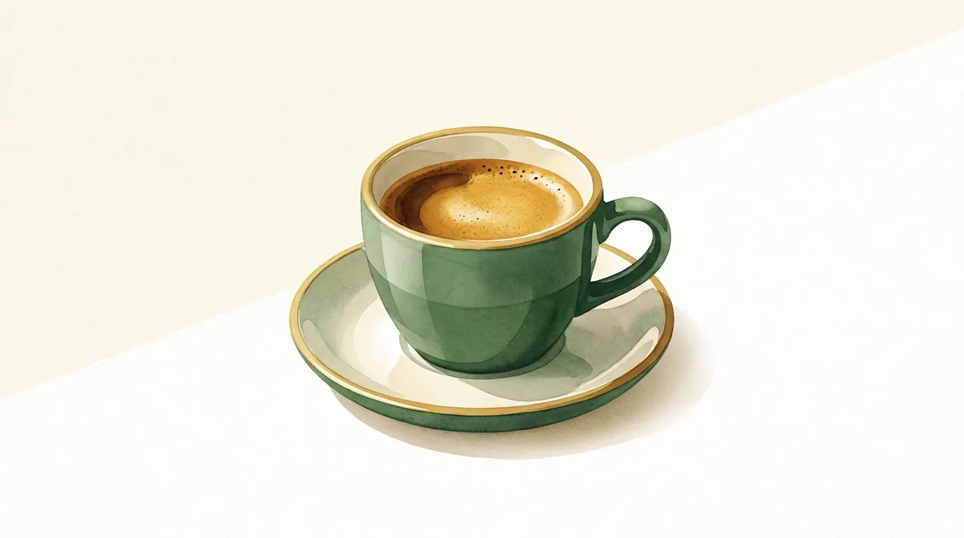 Tradycyjne włoskie espresso w małej filiżance z gęstą cremą