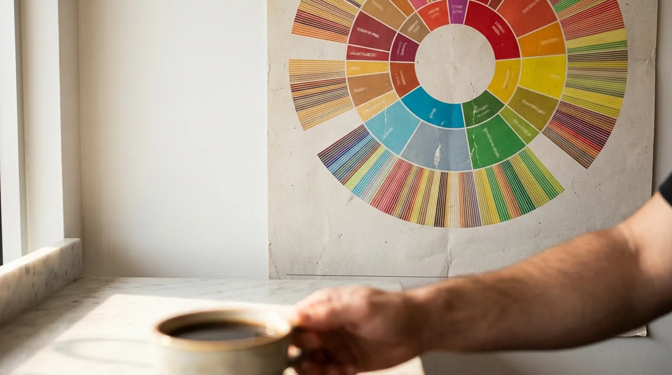 Koło smakowe SCA — graficzny podział profili kawy od owocowych przez orzechowe po czekoladowe