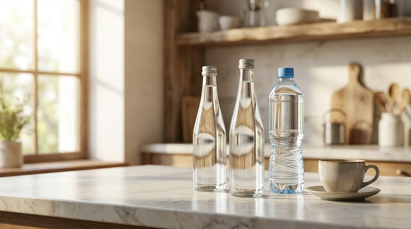 Polskie wody butelkowane z etykietami — porównanie mineralizacji do parzenia kawy