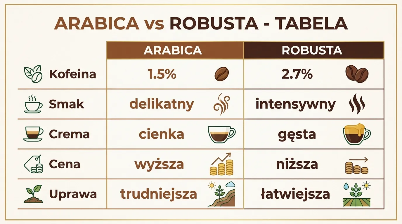 Arabica vs Robusta - porównanie