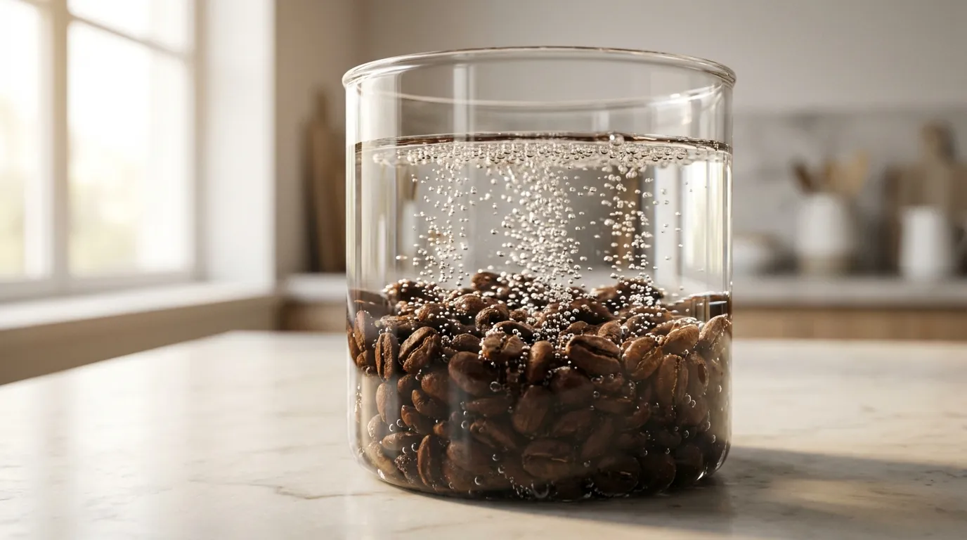 Odgazowywanie kawy — pęcherzyki CO2 ze świeżo palonych ziaren