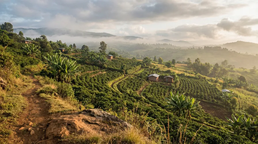 Widok na region Yirgacheffe, Etiopia