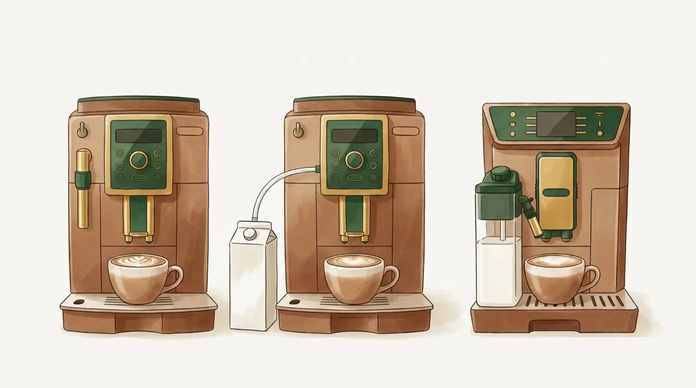 Systemy mleczne w ekspresach — LatteGo, LatteCrema, Cappuccinatore, dysza