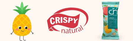 Crispy Natural - Suszone Kostki z Jabłek o Smaku Ananasa 12g