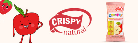 Crispy Natural - Suszone Kostki z Jabłek o Smaku Truskawkowym 12g