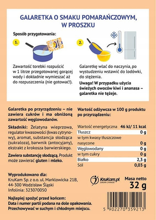 Galaretka - Pomarańczowa - 32g