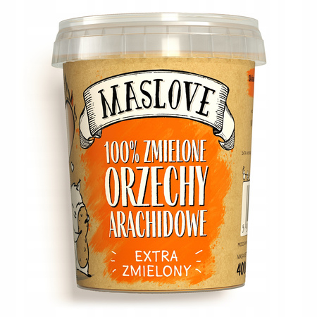 Masło Orzechowe - Orzechy Arachidowe 100% Extra Zmielone - 400g