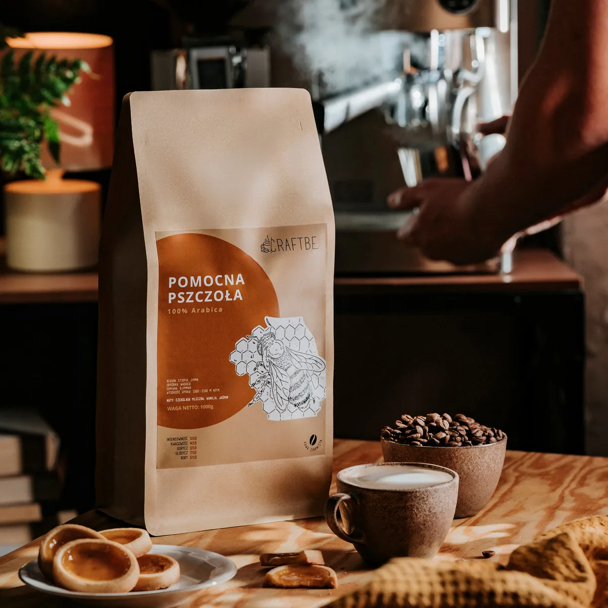 Pomocna Pszczoła 1 kg, para z ekspresu, cappuccino