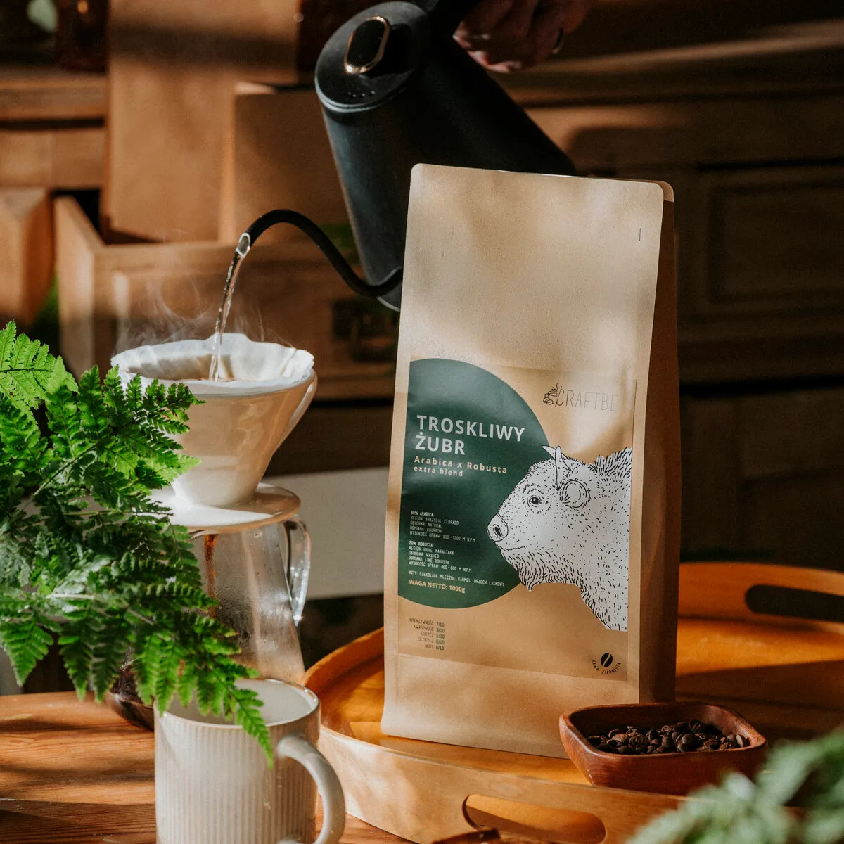 Troskliwy Żubr 1 kg, zalewanie V60, drożdżowe ciasto