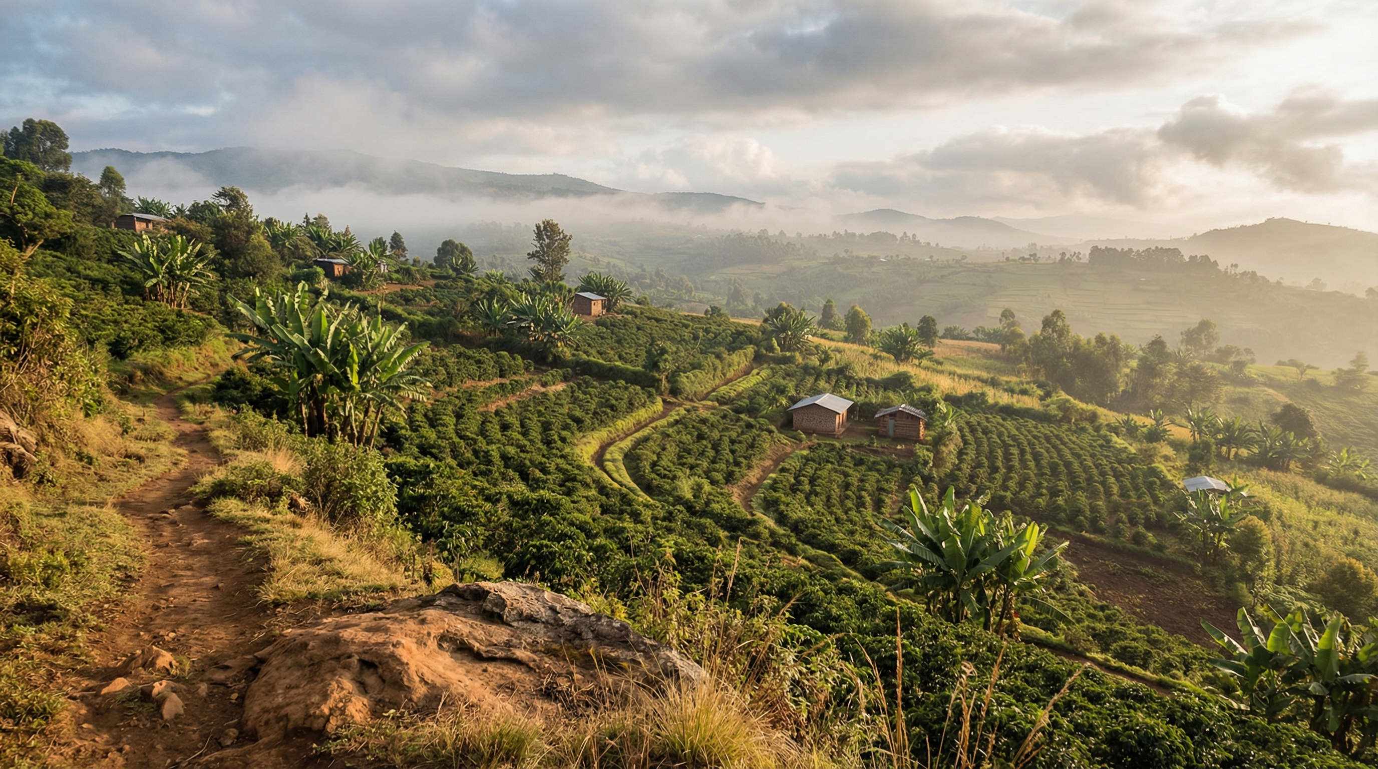 Widok na region Yirgacheffe, Etiopia