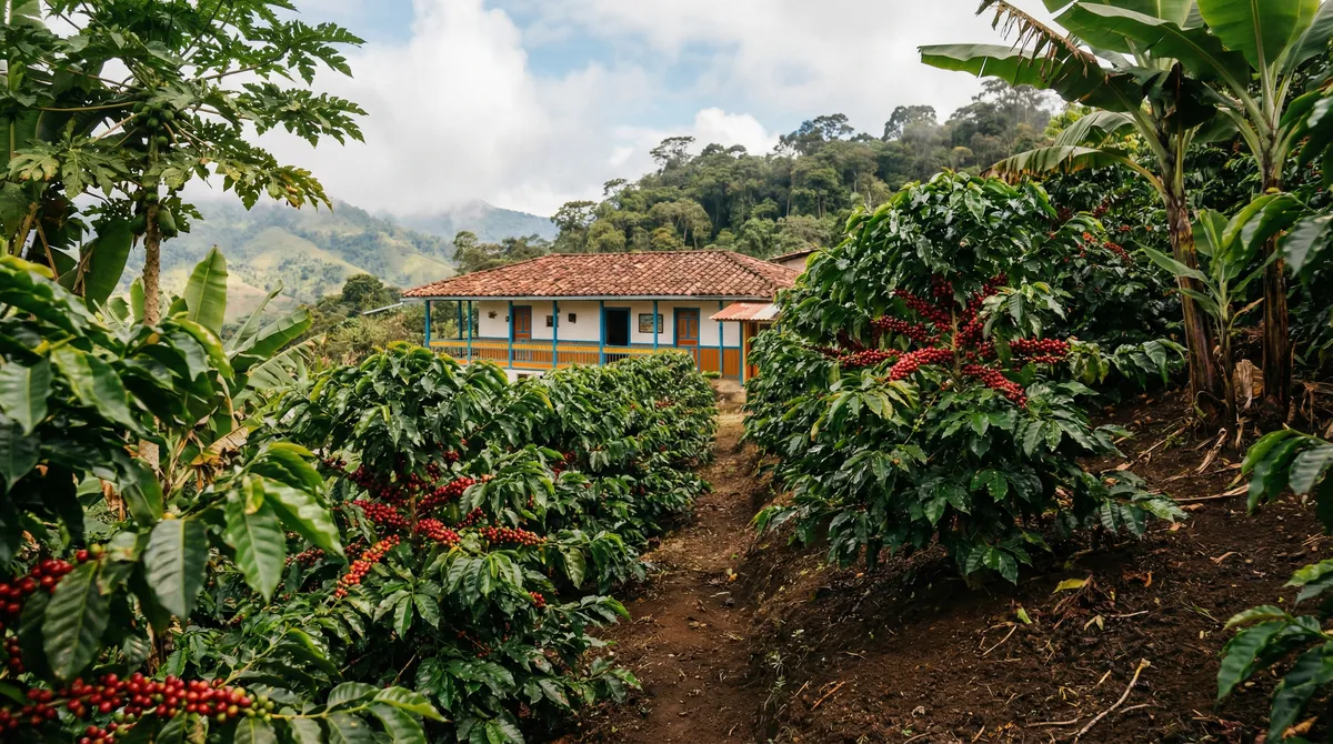Plantacja kawy, region Medellin, Kolumbia