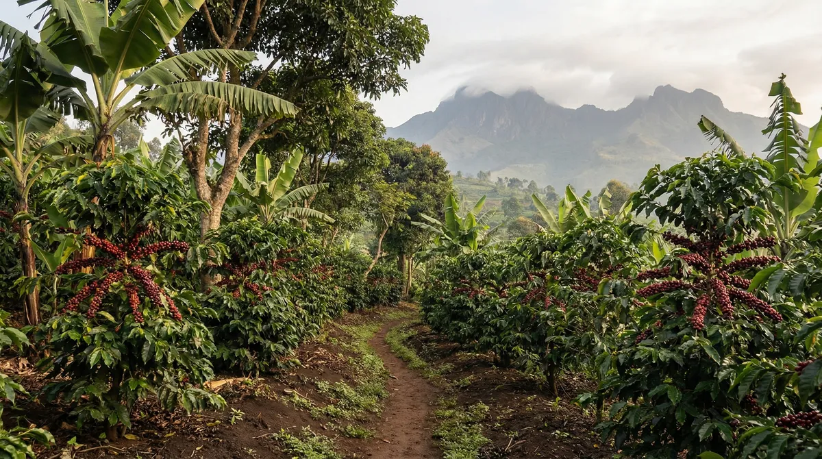 Widok na region Mount Elgon, Uganda