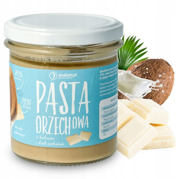 Krukam Pasta Orzechowa z Kokosem i Białą Czekoladą 300g